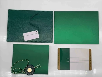 Edition Green Изготовленный на заказ Гарантийный талон Rollie NFC С Защитой От Подделки Заводной головки и Флуоресцентной этикетки Подарочная Серийная бирка для Часов Rx NO Box