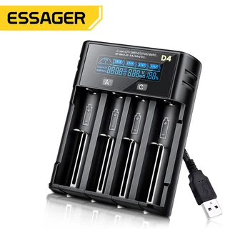 Essager 18650 Зарядное Устройство Универсальная Аккумуляторная Батарея Зарядка Для AA AAA Литиевых Литий ионных USB Аккумуляторов Зарядное Устройство 4 2 Слота