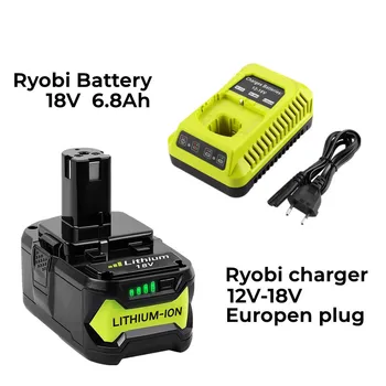 Für Ryobi 18V 6800mAh Hohe Kapazität Lithium-Batterie für Ryobi ONE + P102 P103 P104 P105 P107CordlesspowerWerkzeuge + ladegerät