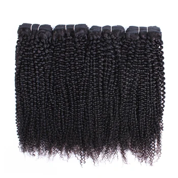 Gemlong 4 пучка/лот, Кудрявый Пучок Бразильских человеческих волос Remy 400 г Для наращивания на всю голову Натурального цвета в африканском стиле