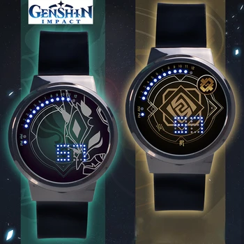 Genshin Impact Аниме Детские электронные часы с сенсорным экраном Yae Miko Zhongli Силиконовый браслет Детские игрушки-головоломки подарки на день рождения