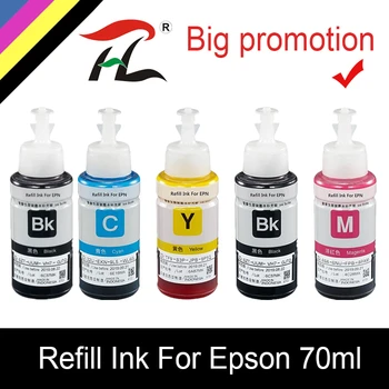 HTL 5PK 70 мл красящие чернила для заправки чернил, совместимые для epson L200 L210 L222 L100 L110 L120 L132 L550 L555 L300 L355 L362 чернила для принтера