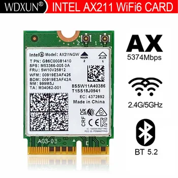 Intel AX211 WiFi 6E CNVIo2 M.2 Wi-Fi Слот Трехдиапазонный С Bluetooth 5,2 Сетевой Беспроводной адаптер 2,4g/5g/ 6g Для ПК/ноутбука Win10