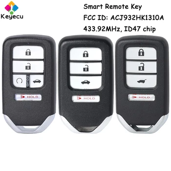 KEYECU Умный Автомобильный Ключ с Дистанционным Управлением С 4 5 Кнопками 433,92 МГц ID47 Чип для Honda Accord CR-Z 2016 2017 Fob FCC # ACJ932HK1310A