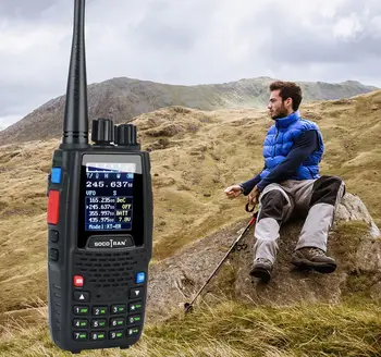 KT-8R Четырехдиапазонная портативная рация UHF VHF 136-147 МГц 400-470 МГц 220-270 МГц 350-390 МГц Портативная 5 Вт УФ двухстороннее радио цветной дисплей