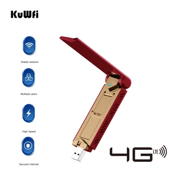 KuWFi 150 Мбит/с USB-Ключ 4G WiFi Модем Разблокировка Мобильного LTE-Маршрутизатора С Карманом для sim-карты Мини Открытый WiFi Портативная Точка Доступа Mifi