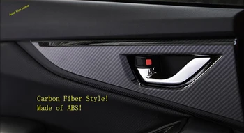 Lapetus Внутренняя Дверная Ручка Чаша Рамка Панель Накладка Подходит Для Subaru XV Crosstrek 2017-2021 ABS Матовый/Из Углеродного волокна