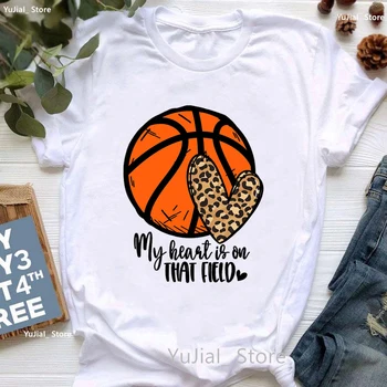 Living That Basketball Mom Life Футболка с графическим принтом Женская одежда 2023 Love Sport Футболка Femme Летняя Модная Женская футболка