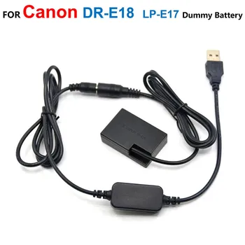 LP-E17 DR-E18 Фиктивный Аккумулятор + USB Зарядное устройство Кабель Питания Для Canon EOS 750D Kiss X8i R10 760D T6S 77D 800D 850D 250D Rebel SL2