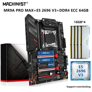 MACHINIST MR9A PRO MAX X99 Комплект материнской платы Xeon E5 2696 V3 CPU Процессор LGA 2011-3 64G = 4*16G DDR4 ECC RAM NVME M.2 USB3.0