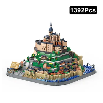 MOC City Architecture Франция, Модель Мон-Сен-Мишель, строительные блоки, Гора Нормандия, Кирпичи, игрушки, подарки для детей и взрослых