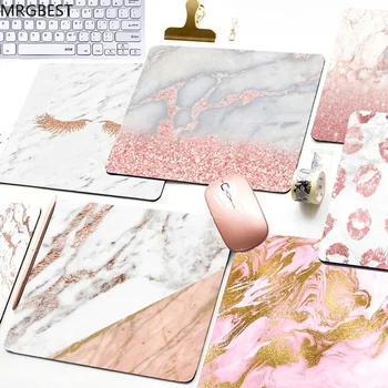 MRGBEST Классный Коврик для клавиатуры из Розового золота и Мрамора, Прочный Настольный коврик для мыши, Резиновый Профессиональный игровой Коврик для мыши, Компьютерный Csgo