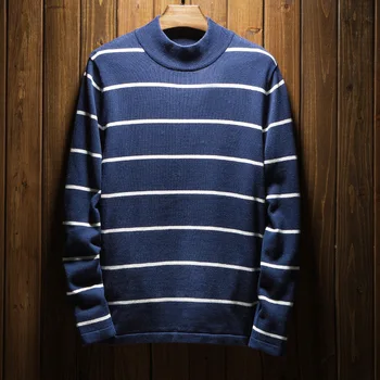 MRMT 2023, Фирменная новинка, Зимний мужской свитер в полоску с полувысоким воротником, свитер, пальто для мужской одежды, свитер