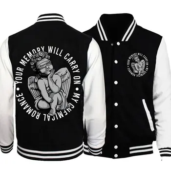 My Chemical Romance, бейсбольная форма с графическим принтом, пальто, Мужская Женская Черная толстовка в стиле панк-эмо-рок, Уличная одежда, обычная мужская куртка