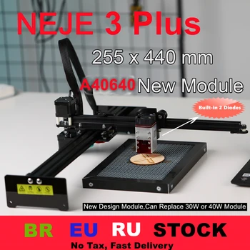 NEJE 3 Plus A40640 80 Вт ЧПУ Лазерная Резка Гравировальный станок Принтер Маршрутизатор Резак по Дереву Гравер Lightburn, GRBL Bluetooth-Приложение