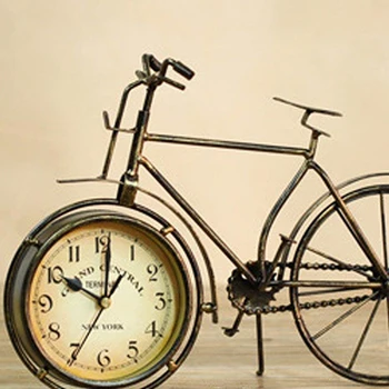 NHBR Винтажные железные настольные часы велосипедного типа, Классические Не тикающие бесшумные Ретро декоративные велосипедные часы для гостиной, кабинета