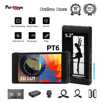 Portkeys PT6 Камера Прямой трансляции Полевой Монитор HDMI 5,2 Дюймов 600nit Портативный Монитор DSLR с Блокировкой экрана Растягивающиеся Ножки 3D LUT