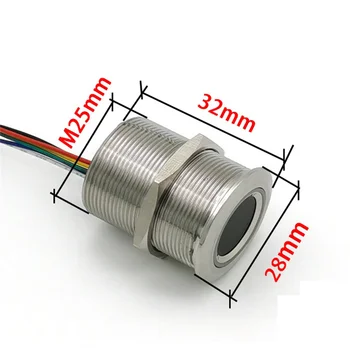 R503 Круглый RGB кольцевой индикатор LED Control DC3.3V MX1.0-6Pin Емкостный модуль отпечатков пальцев, Датчик сканера, 15 мм