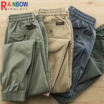 Rainbowtouches / Новые модные повседневные спортивные брюки для фитнеса и бега, мужские однотонные модные брюки-карандаш с эластичной резинкой на талии