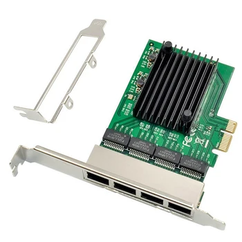 RJ-45 4-Портовый Серверный адаптер Ethernet, Гигабитная сетевая карта, интерфейс PCI-E X1