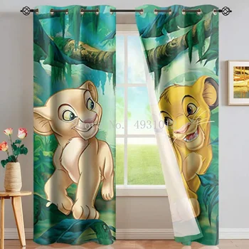 Simba Король Лев, 3D Затемняющие шторы, Спальня, гостиная, кухня, украшения для детей, подарок на день рождения, Домашний текстиль Disney