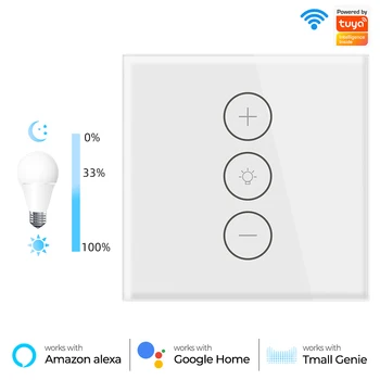 Tuya WiFi Smart Touch Dimmer Switch Light 10A EU Беспроводной Таймер Приложение дистанционного управления Работа с Alexa Google Home