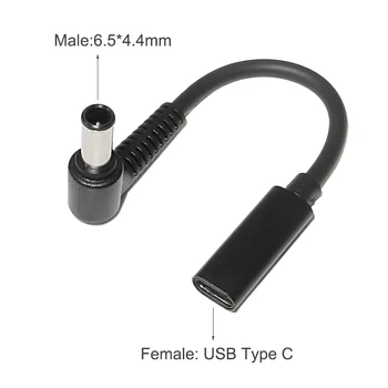 USB Type C до 6,5*4,4 мм Штекерный Адаптер Конвертер Постоянного Тока Разъем Питания Кабельный Шнур для Sony LG 19V 19,5V Блок Питания Ноутбука