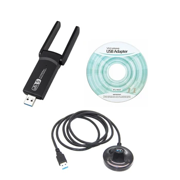 USB Адаптер Двухдиапазонный 1200 Мбит/с Приемник дальнего действия WiFi Ключ Для Ноутбука ПК 5dBi Антенны Сетевой Домашний 5 ГГц 2,4 G USB3.0 Высокая Скорость