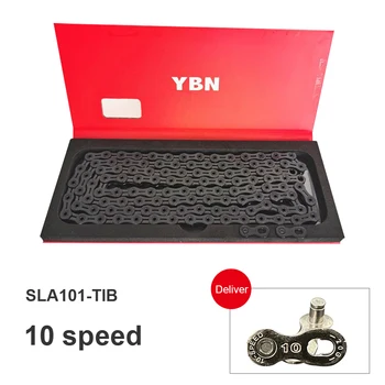 YBN 10 Скоростная SLA101TIG Полностью Полая Велосипедная Цепь С Антипригарным Покрытием MTB Дорожная Велосипедная Цепь Для Shimano Для SRAM Для Системы Campanolo