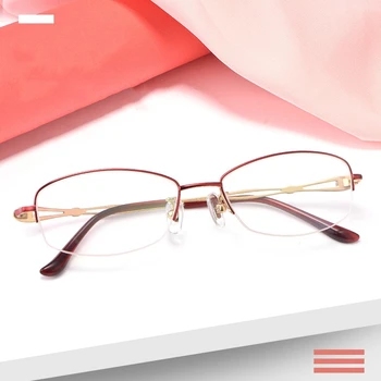 YIMARUILI Ультралегкие Высококачественные двухцветные очки из 100% чистого титана, Оптические Очки в полурамке по рецепту, женские 86015