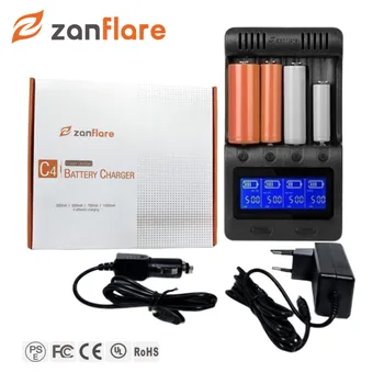 Zanflare C4 Digital Intelligent 4 Слота ЖК-Зарядное Устройство Для Литий-ионных NiCd NiMH AA AAA 10440 18650 21700 Аккумуляторных Батарей