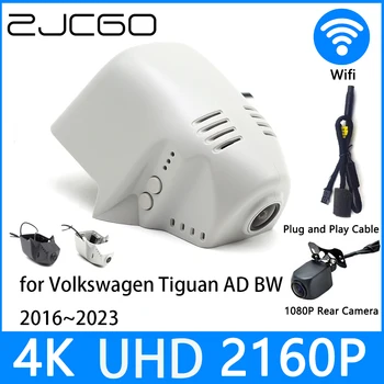ZJCGO Dash Cam 4K UHD 2160P Автомобильный Видеорегистратор DVR Ночного Видения для Volkswagen Tiguan AD BW 2016 ~ 2023
