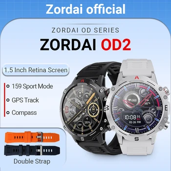 Zordai OD2 Смарт-Часы 1,5 дюйма IP68 Водонепроницаемый BT Call Компас ЭКГ Открытый GPS Спортивные 380 мАч Открытый Фитнес-Трекер Smartwatch