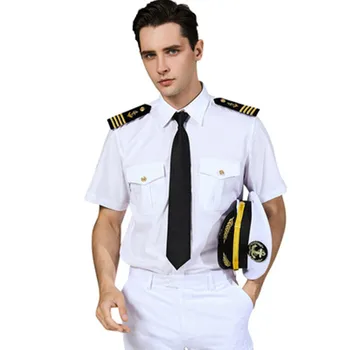 Авиационная форма Высшего класса, форма капитана Военно-морского флота, Благородная Белая Рубашка, Мужской Пилот ночного клуба, Стюардесса для офицера C