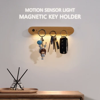 Автоматический сенсорный выключатель Света в коридоре, Деревянный Маленький Ночник, Настенный светильник, Светильник в кабинете
