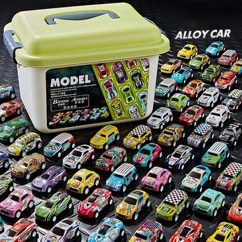 Автомобильная Бочка для хранения игрушек Коллекционное издание 30 Легкосплавных Гоночных автомобилей Разнообразные Откатные Автомобили Игрушки для детей от 2 до 4 лет Игрушки для мальчиков