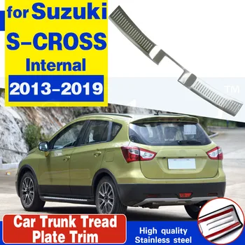 Автомобильный Стайлинг Бампер Задней двери из нержавеющей стали, Внутренний протектор, накладка на порог, накладка протектора багажника для Suzuki S-CROSS 2013-2019