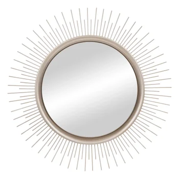 Акцентное зеркало Sunray Starburst с круглой спицей для настенного монтажа, матовое серебро, 30 