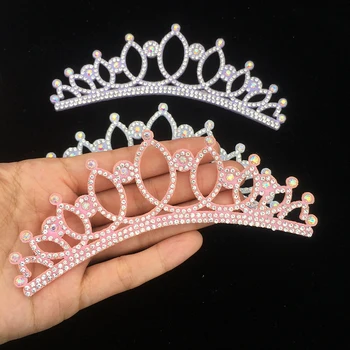 Аппликация в виде короны Принцессы со стразами, украшение для свадебной одежды, нашивка, Аксессуары для головных уборов 
