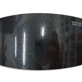 Бесплатная доставка, 1,52x18 м, Глянцевая блестящая черная пленка из углеродного волокна для защиты поверхности