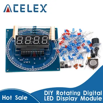 Бесплатная Доставка DS1302 Вращающийся светодиодный дисплей Будильник Электронные Часы Модуль DIY KIT светодиодный температурный дисплей для arduino