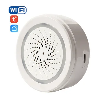 Беспроводная WiFi USB-сирена Tuya, датчик сигнализации, датчик звуковой и световой сирены, датчик домашней умной жизни