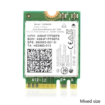 Беспроводная связь-Беспроводная карта AC M2 2,4G/5 Гбит/с, Двухдиапазонный 1200 М Bluetooth-совместимый адаптер Wlan 7265 7256NGW WIFI