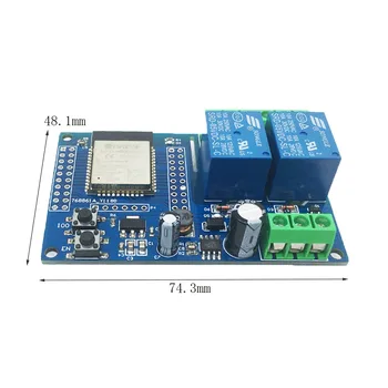 Блок питания Двухканальный WIFI BLE Релейный модуль DC5-60V ESP32-Плата разработки WROOM Вторичная разработка для Arduino