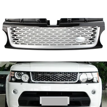 Верхняя Решетка радиатора автомобиля с Эмблемой Для Range Rover Sport 2010 2011 2012 2013, Черные + Серебристые Автомобильные аксессуары из АБС-пластика
