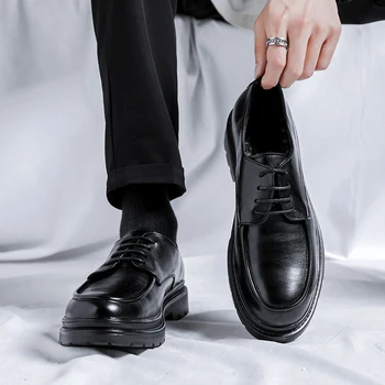 Весенне-летняя повседневная обувь в деловом стиле, высококачественная удобная кожаная обувь с круглым носком