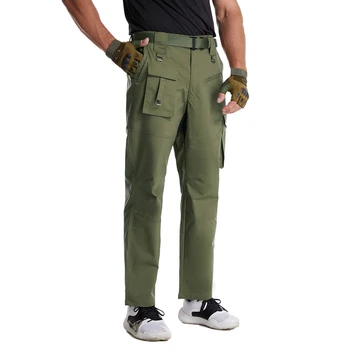 Весенне-осенние мужские брюки-карго, брендовые мужские повседневные брюки с несколькими карманами, износостойкие эластичные свободные военные тренировочные брюки