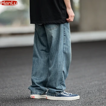 Винтажные синие джинсы-карго Harajuku, мужские оверсайз Y2K, гранжевые мешковатые джинсовые брюки, уличная одежда в стиле хип-хоп, широкие брюки