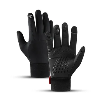Водонепроницаемые мотоциклетные перчатки Зимние Мужские Женские перчатки, сенсорные мужские перчатки для занятий спортом на открытом воздухе, теплые флисовые перчатки для бега, катания на лыжах