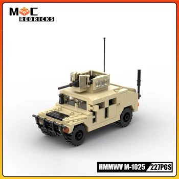 Военная серия Hummer M-1025 бронированная машина MOC, строительный блок, загружаемые фигурки, сборная модель автомобиля SWAT, кирпичная игрушка в подарок для ребенка